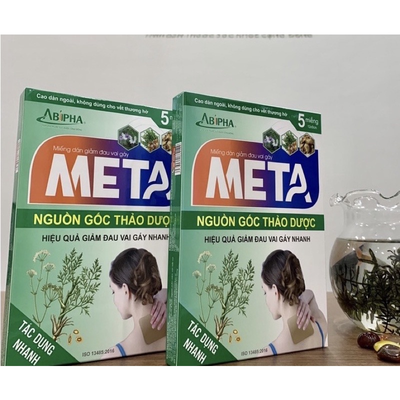 ✅ (CHÍNH HÃNG) Miếng dán thảo dược MeTa hộp 5 miếng( giảm đau mỏi )