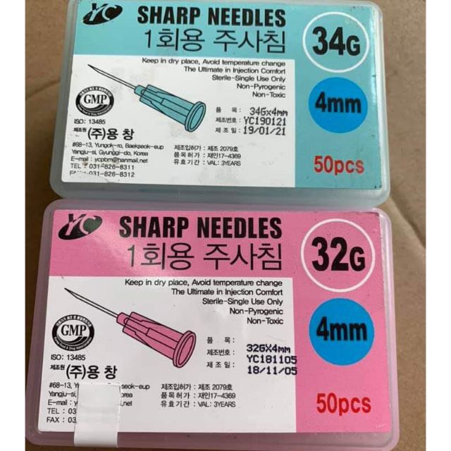 Kim meso 32G, 34G Hàn Quốc tiêm prp cá hồi căng bóng