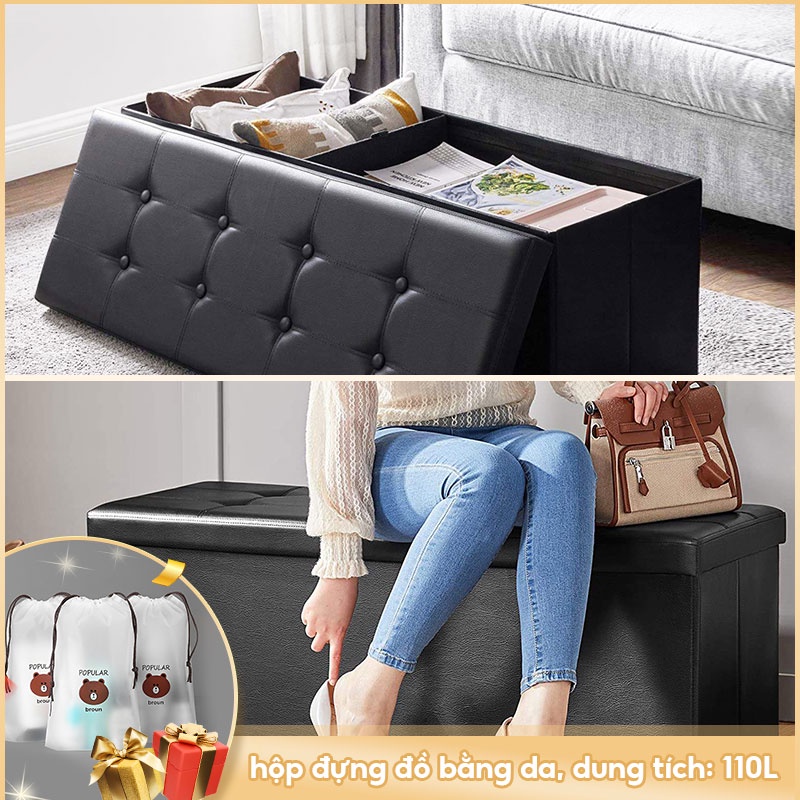 KK Ghế hộp đựng đồ đa năng tích lớn Hộp đựng đồ làm ghế ngồi Hộp đựng đồ gấp gọn Ghế đựng đồ đa năng chịu lực tốt