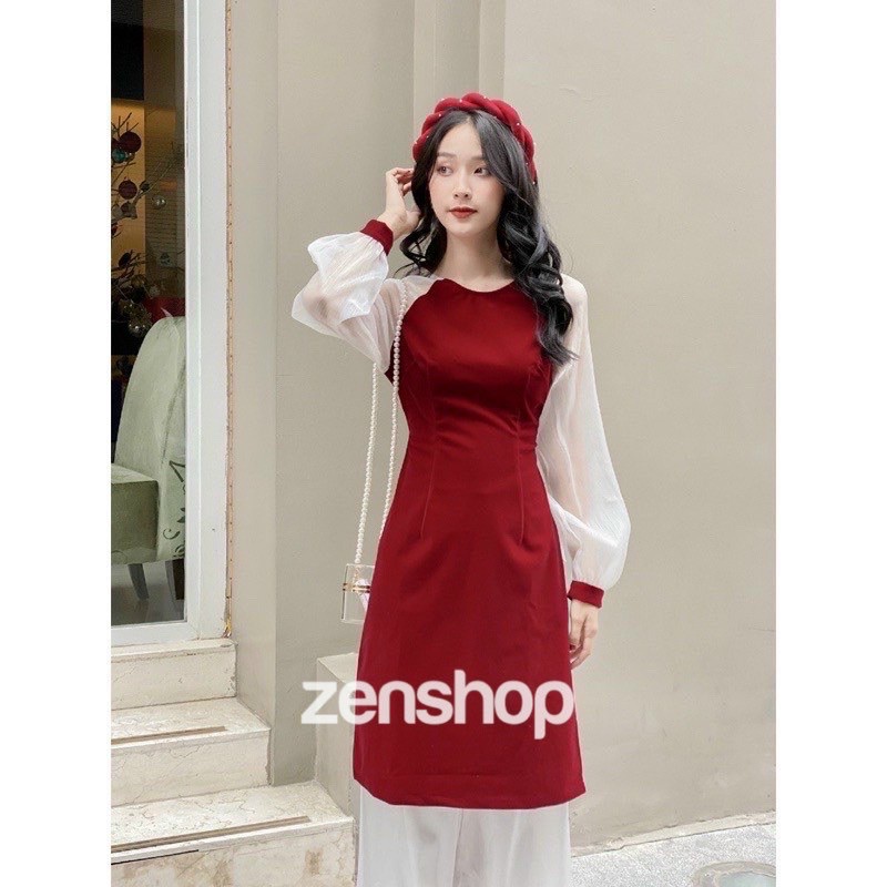 Set cách tân nữ dài tay phối với tone màu đỏ sáng da dành cho các tình yêu diện đi chơi, chụp ảnh đều rất xinh