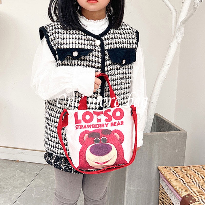 Túi Xách Đeo Vai Vải Bạt In Hoạt Hình Thời Trang Hàn Đáng Yêu Dành Cho Trẻ