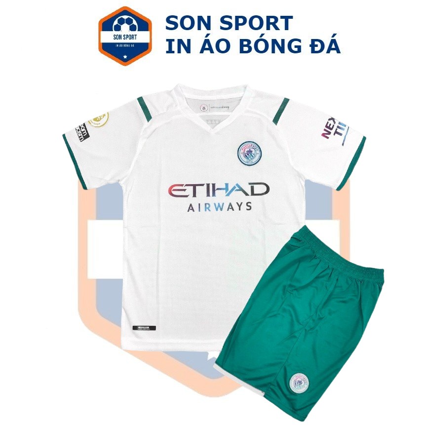 Bộ Quần Áo Bóng Đá Fex Thái CLB Manchester City Trắng