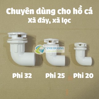 Nấp hút đáy, xả đáy, xả lọc chữ L U-PVC Phi 32-25-20 chuyên dùng cho hồ cá