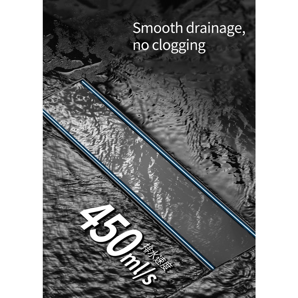 Nắp Cống Thoát Nước Sàn Nhà Tắm Hình Chữ Nhật Bằng Thép Không Gỉ Cao Cấp