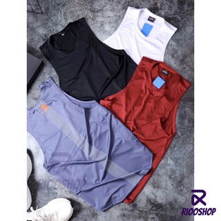 [XẢ KHO] Áo thun nam thể thao 3 lỗ cực đẹp tập gym UA cao cấp phối kẻ đứng RTL014 - áo phông nam