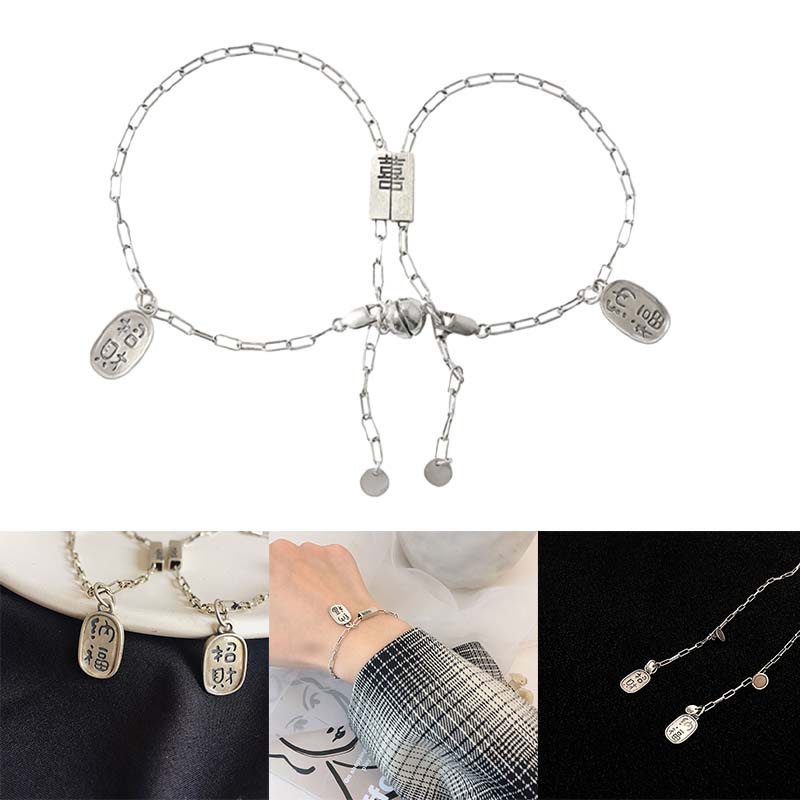 Cặp Vòng Đeo Tay Đôi Cảm Ứng Rung Động Thu Hút Giàu Có Và May Mắn JP5