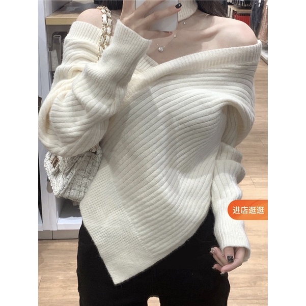 áo len chéo vạt yếm mix dây cổ rời