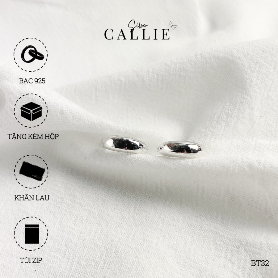 BT32 - Khoen bạc Callie Silver trơn bầu