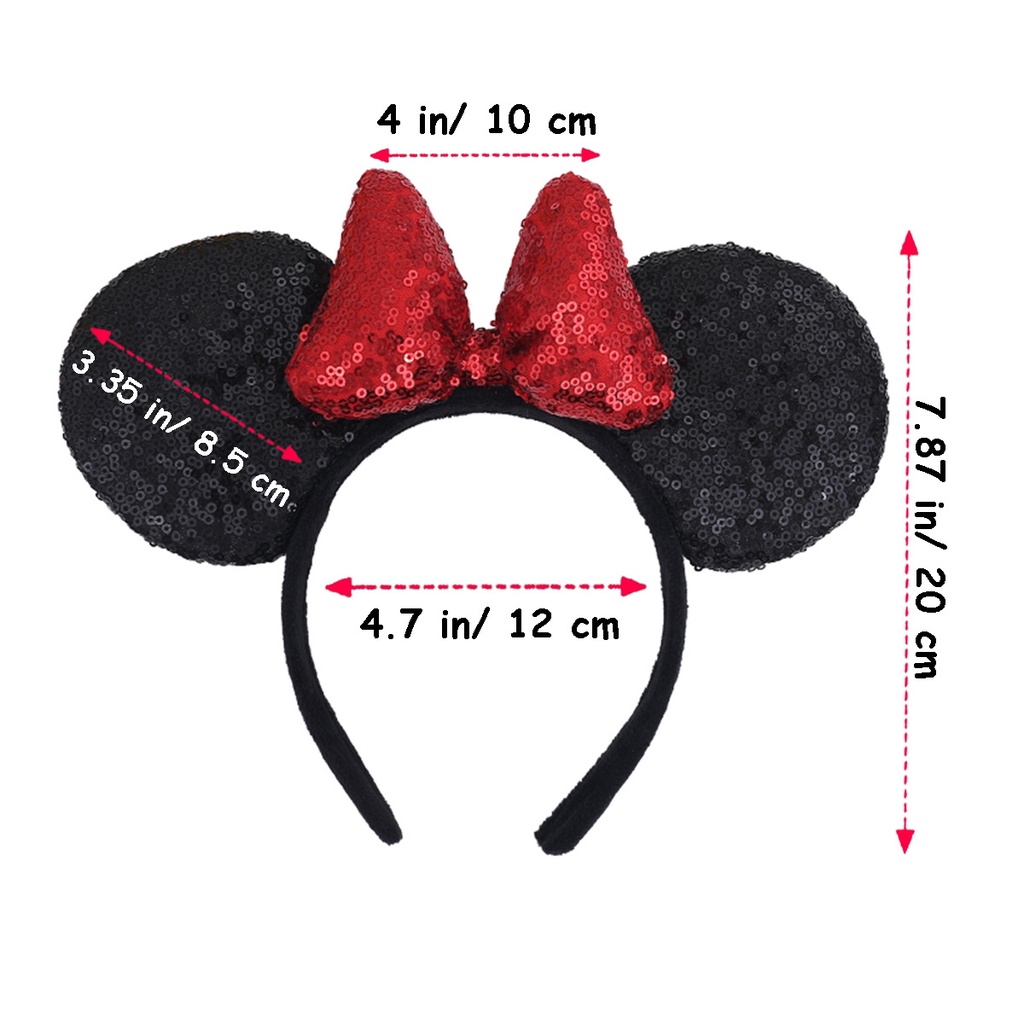 Băng Đô Cài Tóc Công Chúa Chấm Bi Minnie Cho Bé Gái