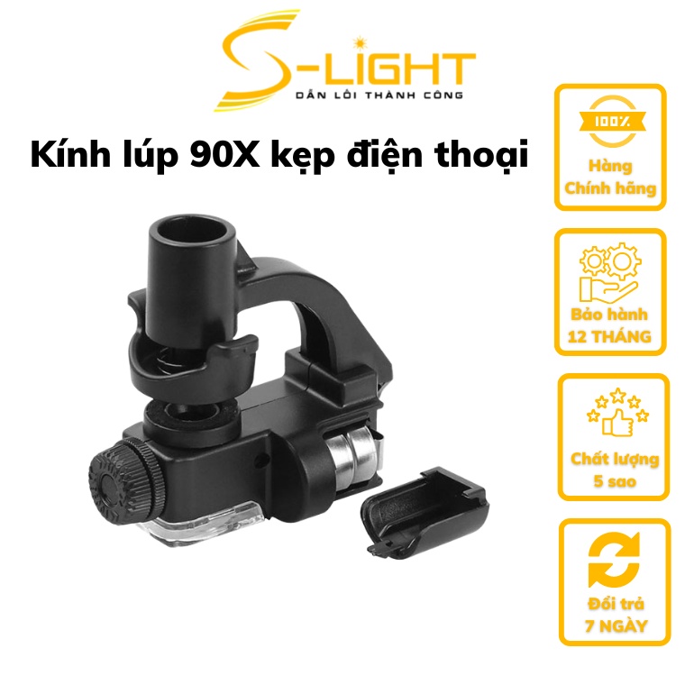 Kính lúp 90X có đèn kẹp camera điện thoại soi siêu nét