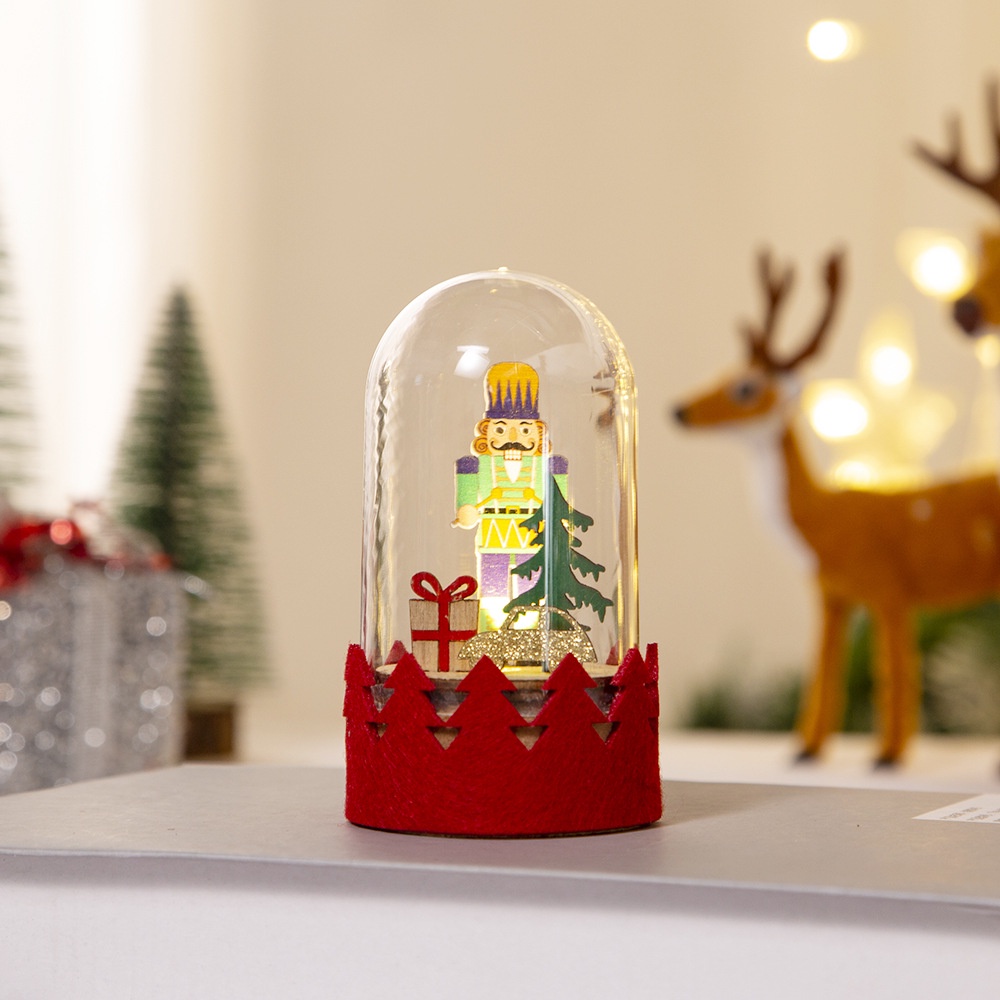 Đèn LED Với Vỏ Bọc Kính Hình Ông Già Noel Tuần Lộc Sáng Tạo Trang Trí Giáng Sinh