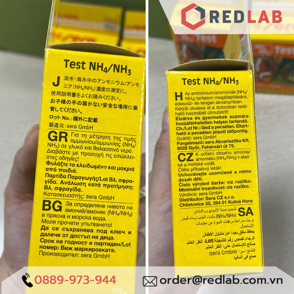 Bộ Test Sera NH4 / NH3 đo nhanh hàm lượng Amonia trong nước - Hàng chính hãng