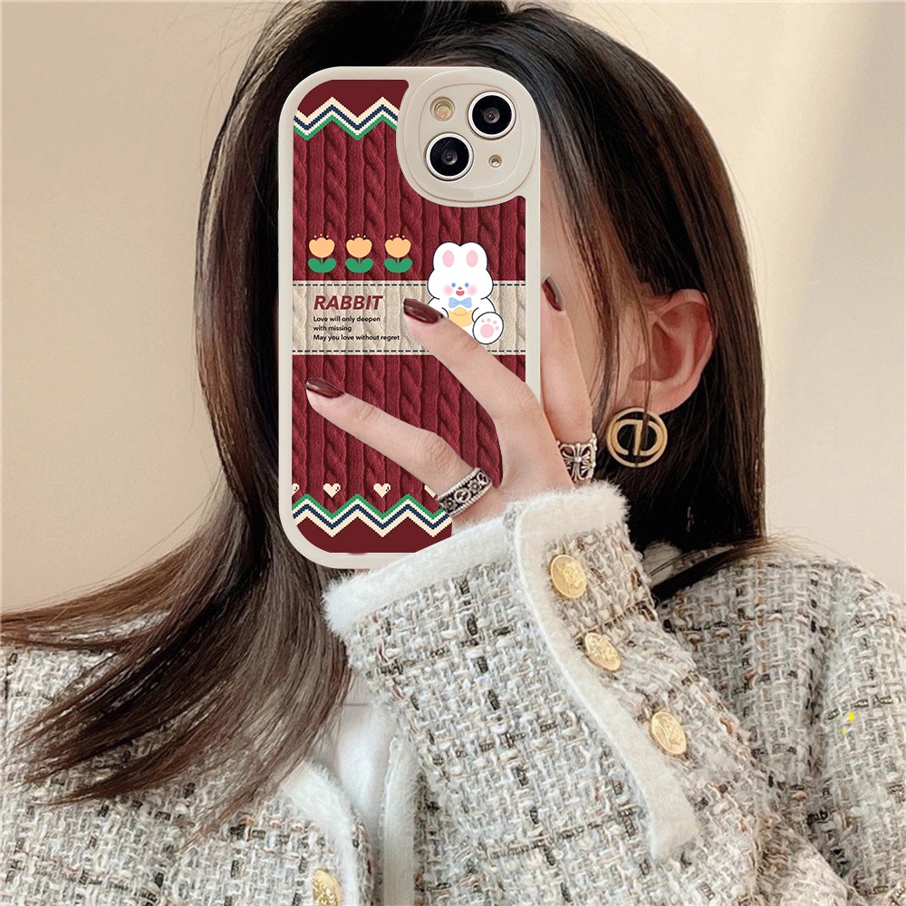 Ốp Điện Thoại Hình Gấu / Thỏ Cho iPhone 11 12pro 13 14ProMax 14Plus 13Pro 12 / 13mini 6G 6P 7 / 8G 8Plus SE x xr xsmax Dễ Thương