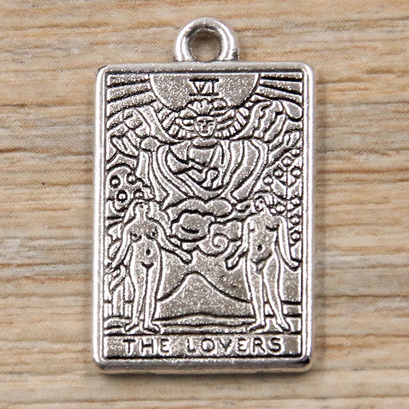 Mặt Dây Chuyền Lá Bài Tarot Bằng Hợp Kim Kẽm 14 * 23mm