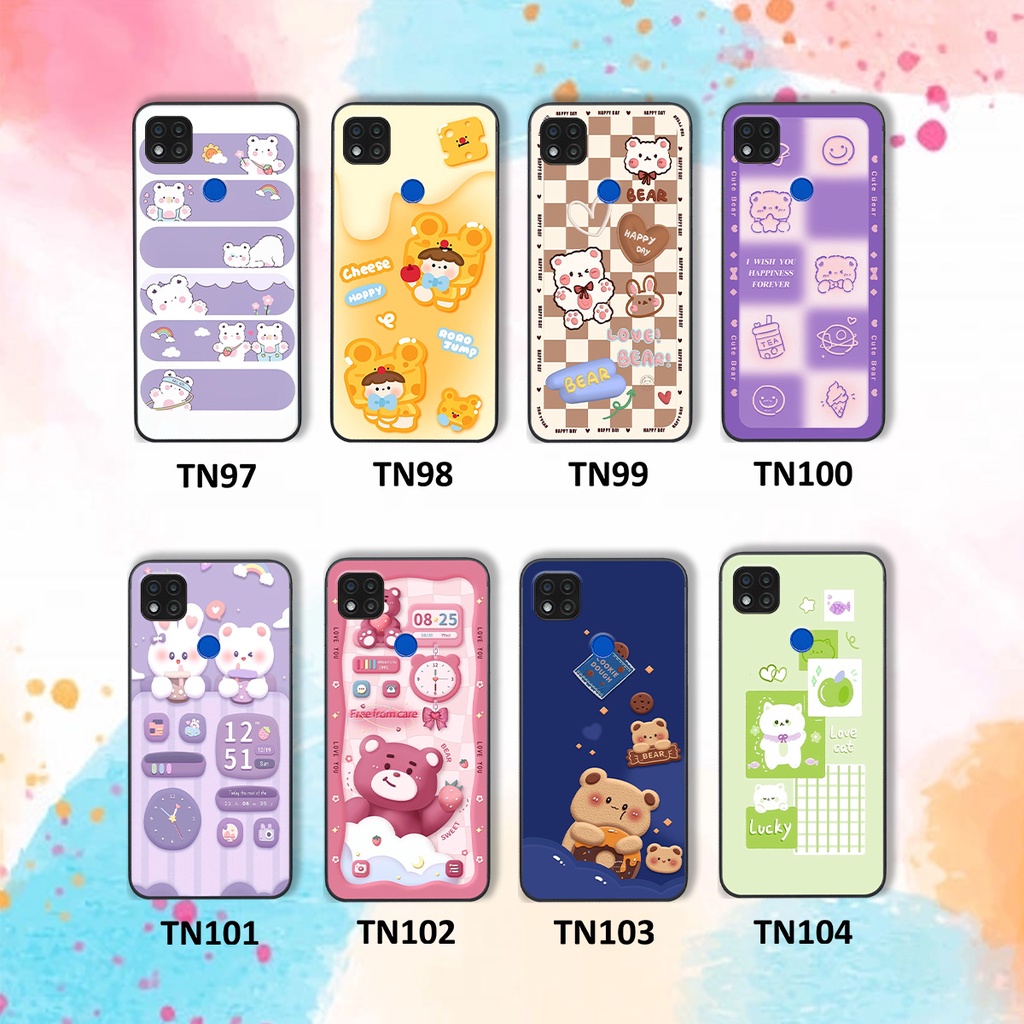 Ốp Xiaomi Redmi 9C gấu cute gấu dễ thương nhiều màu sắc ốp xinh cá tính