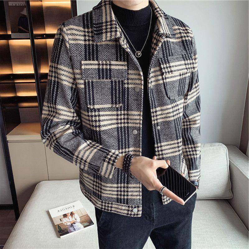 Áo Khoác Len Ôm Dáng Vừa Vặn Dễ Phối Đồ Phong Cách Hàn Quốc Cho Nam
