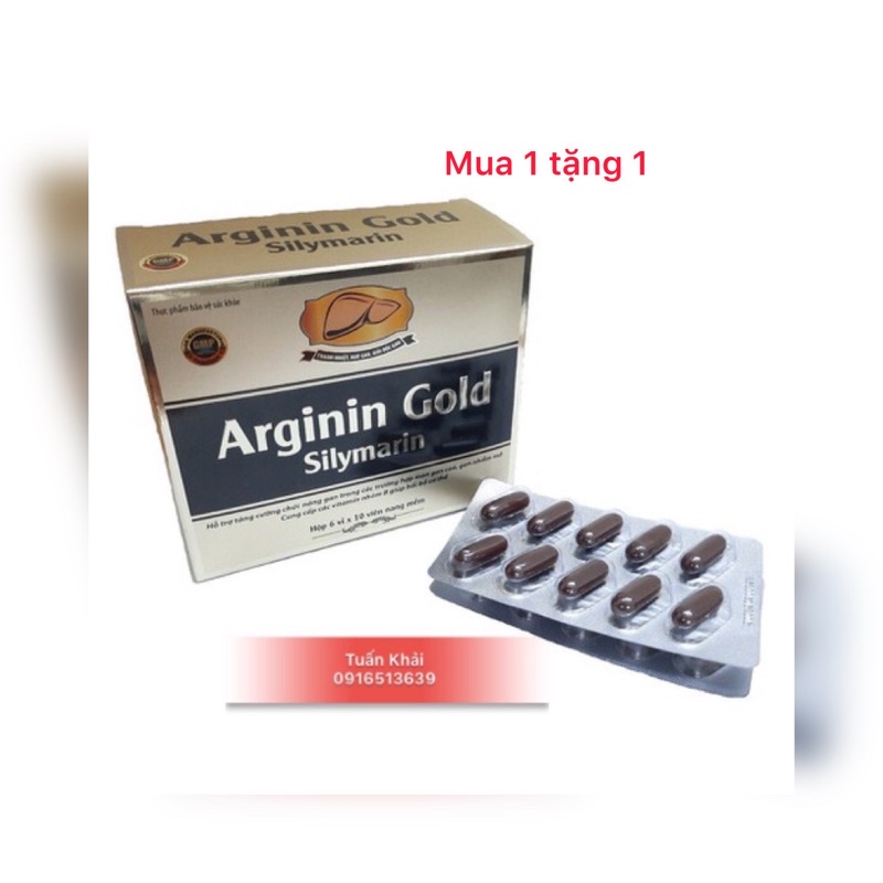 Bổ gan ARGININ GOLD SILYMARIN - lợi mật - tăng cường chức năng gan - giải độc cơ thể Hộp 60 viên