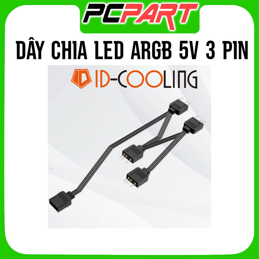 Dây chia led ARGB ID-Cooling FS-04 cho 4 quạt LED ARGB 5V 3 pin đồng bộ mainboard