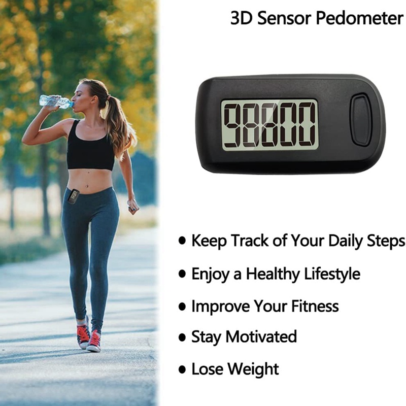 1 Máy Đếm Bước Chân 3D Đơn Giản Cho Đi Bộ / Tập Thể Thao