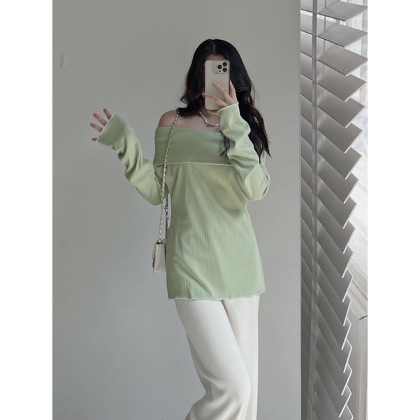 [NEW]ÁO THUN GÂN TRỄ VAI DÁNG DÀI”ASIMI TOP” tiểu thư