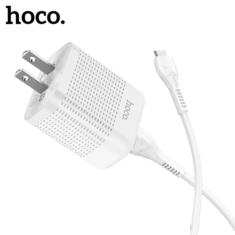 Bộ sạc 22.5W Hoco DC42 1 cổng USB hỗ trợ sạc VOOC kèm dây sạc dài 1M cho 11/12/13