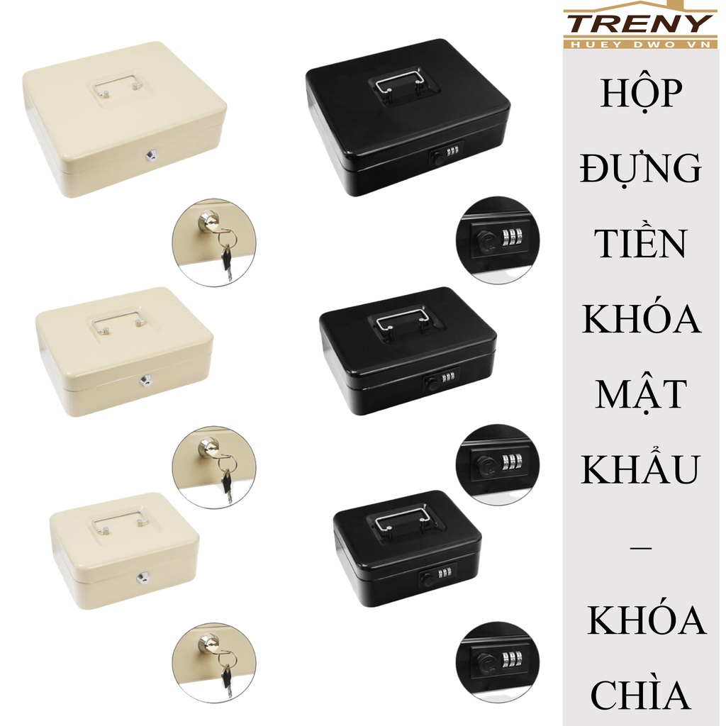 Hộp để tiết kiệm tiền mặt và chứa đồ nhiều ngăn, sử dụng khóa chìa và khóa mật khẩu đảm bảo an toàn cao khi sử dụng