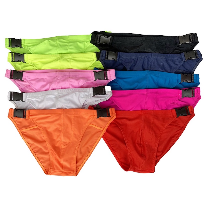 Quần Bơi Tam Giác Khóa Bấm Màu Trơn Phong Cách Thể Thao Cho Nam GG525