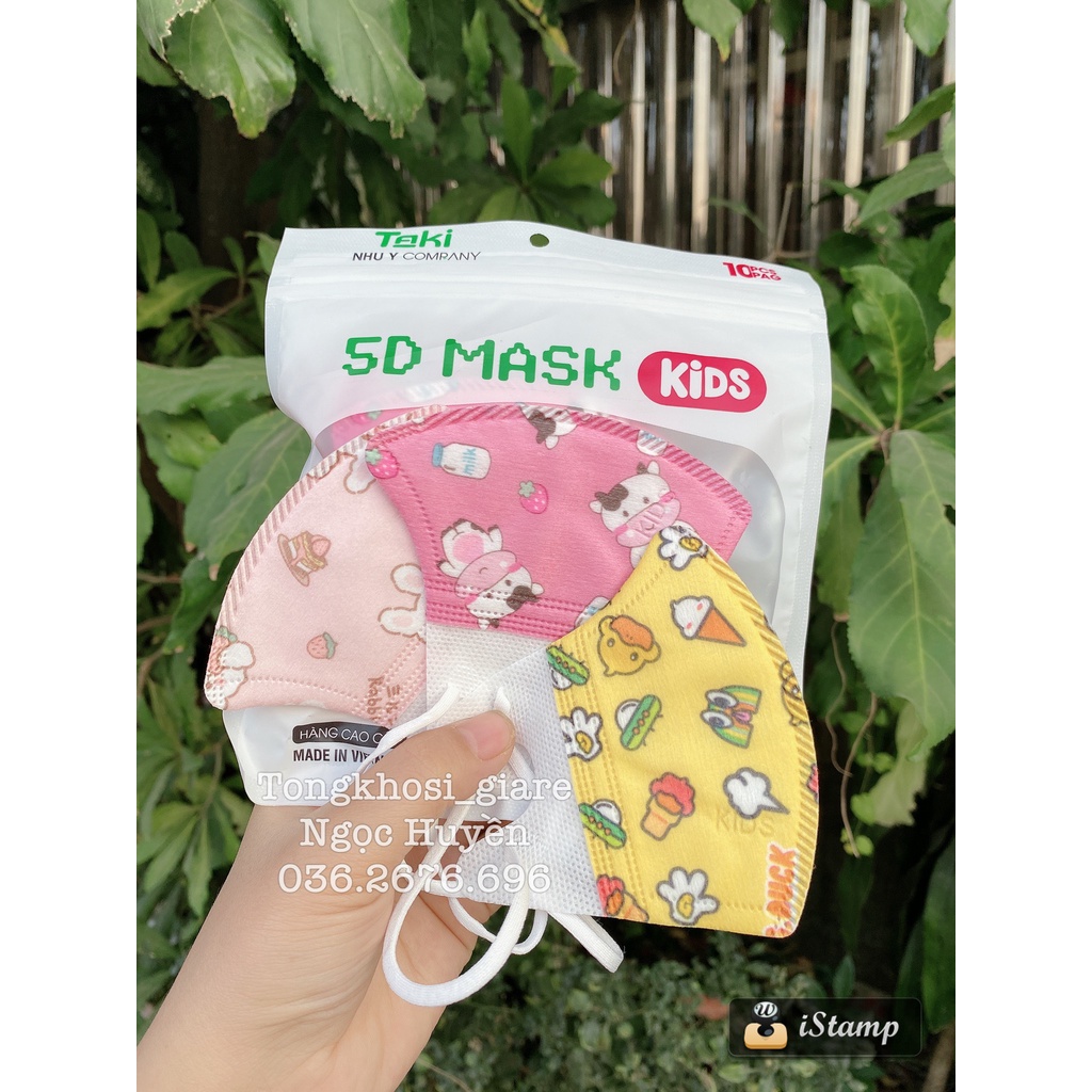 Combo 10- 50 Chiếc Khẩu Trang Y Tế Trẻ Em 5D Taki In Hình Hoạ Tiết Cho Bé Từ 1 Đến 8 Tuổi