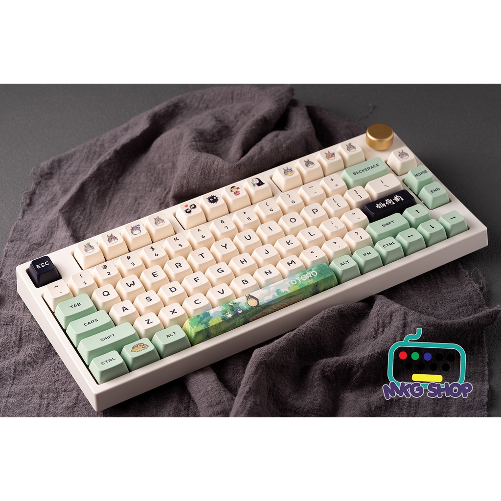 [Keycap] TOTORO, nhựa PBT 1.5mm in nhiệt dyesub, wda profile 148 nút bàn phím cơ