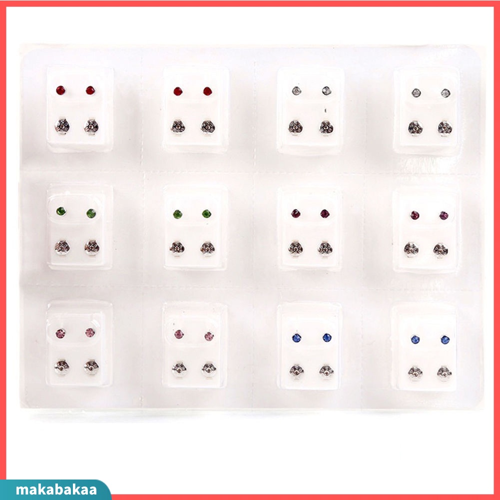 Set 12 Đôi Khuyên Tai Kim Loại Cho Máy Bấm Lỗ Tai