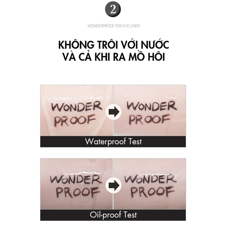 Kẻ Mắt Nước Wonderproof Pen Eyeliner Màu Nâu Đen 02 Wonder Brown BOM 0,5Gr