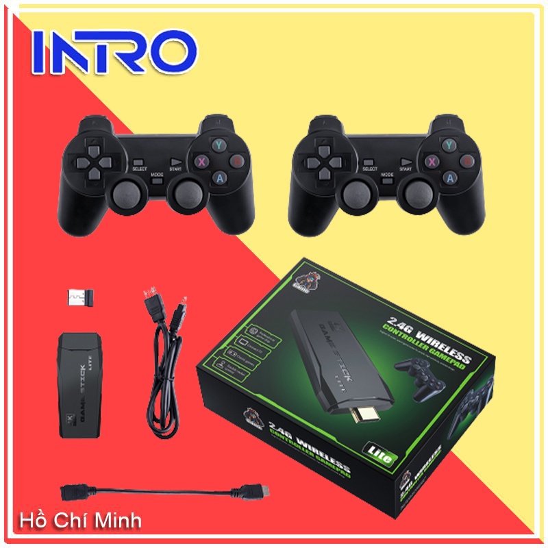 Máy Chơi Game Điện Tử 4 Nút Game Stick HDMI 3000+/10000+ Trò Chơi, Kết nối HDMI, 4K kết nối với ti vi, máy tính Tặng kèm