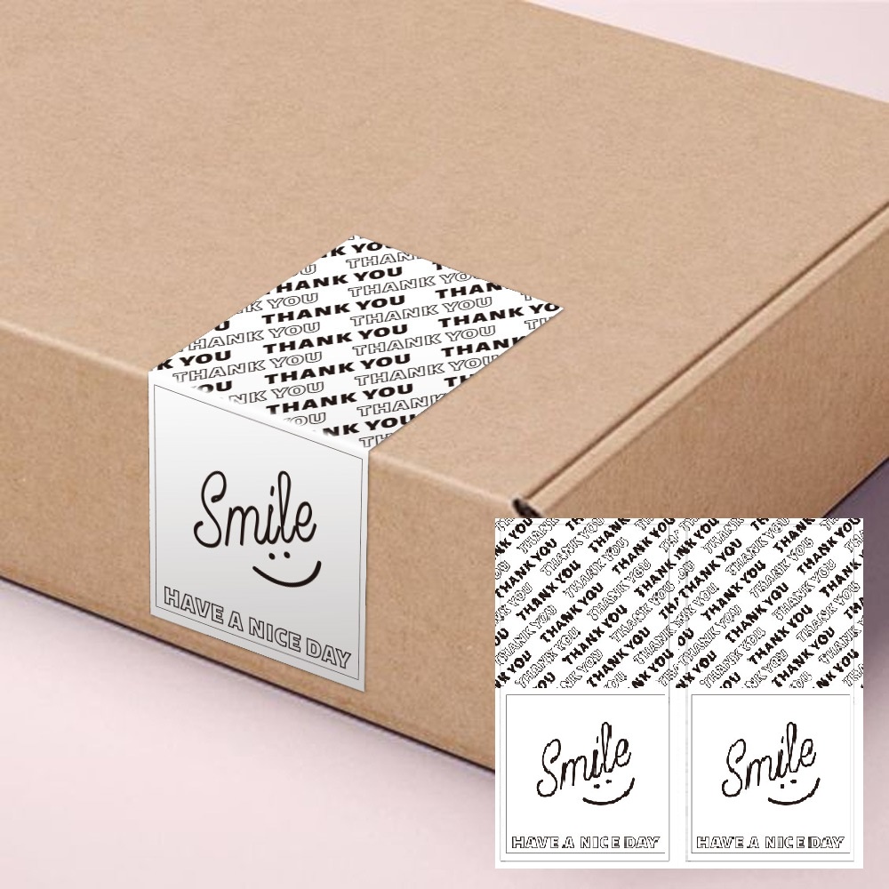 Tem cảm ơn, nhãn dán thank you, tem niêm phong thiết kế vintage đáng yêu