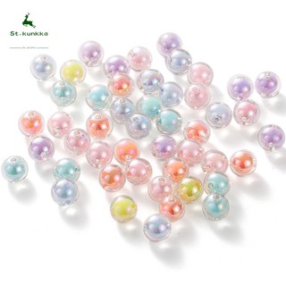 St.kunkka 50 Hạt 8-15mm lõi nhựa AB Tròn Màu Kẹo Acrylic Cho Thiết Kế Trang Sức Đính Hạt DIY