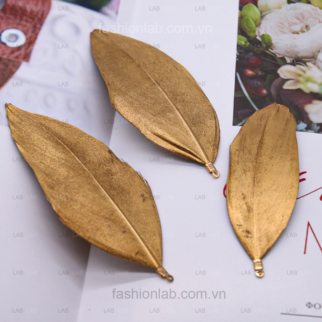 10 chiếc Lông vũ - lông chim chuôi kim loại #0212