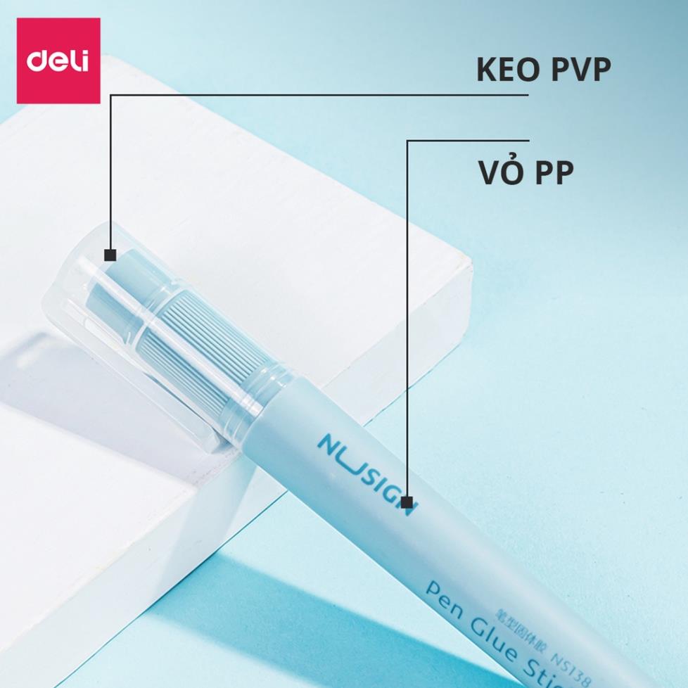 Hồ keo khô dạng bút Deli - Hồng/Xanh dương - 1 chiếc - NS138 .
