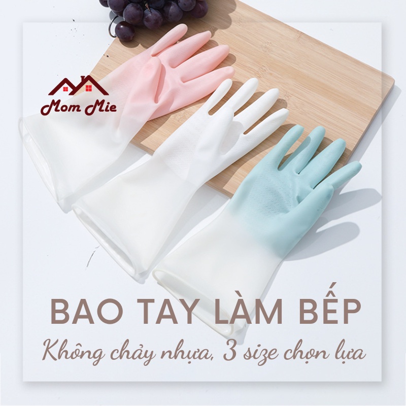[MỚI] Bao tay rửa chén nhựa PVC, găng tay làm bếp 3 size lựa chọn - F003. PVC kitchen gloves
