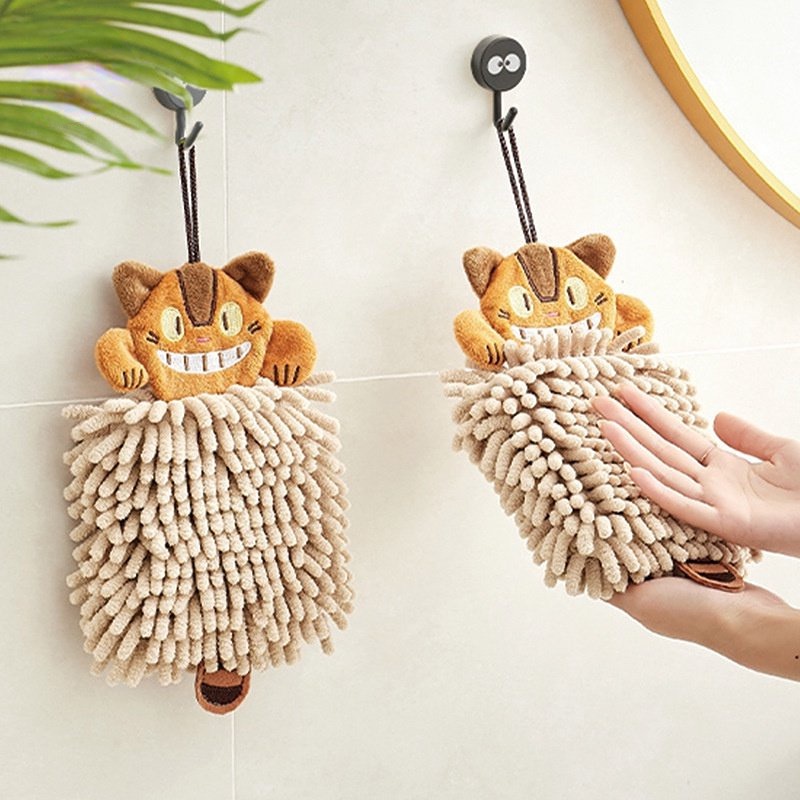 Khăn Lau Tay Bằng Xốp Microfiber Mềm Siêu Thấm Hút In Hình Totoro Hoạt Hình Sáng Tạo Cho Nhà Bếp / Phòng Tắm