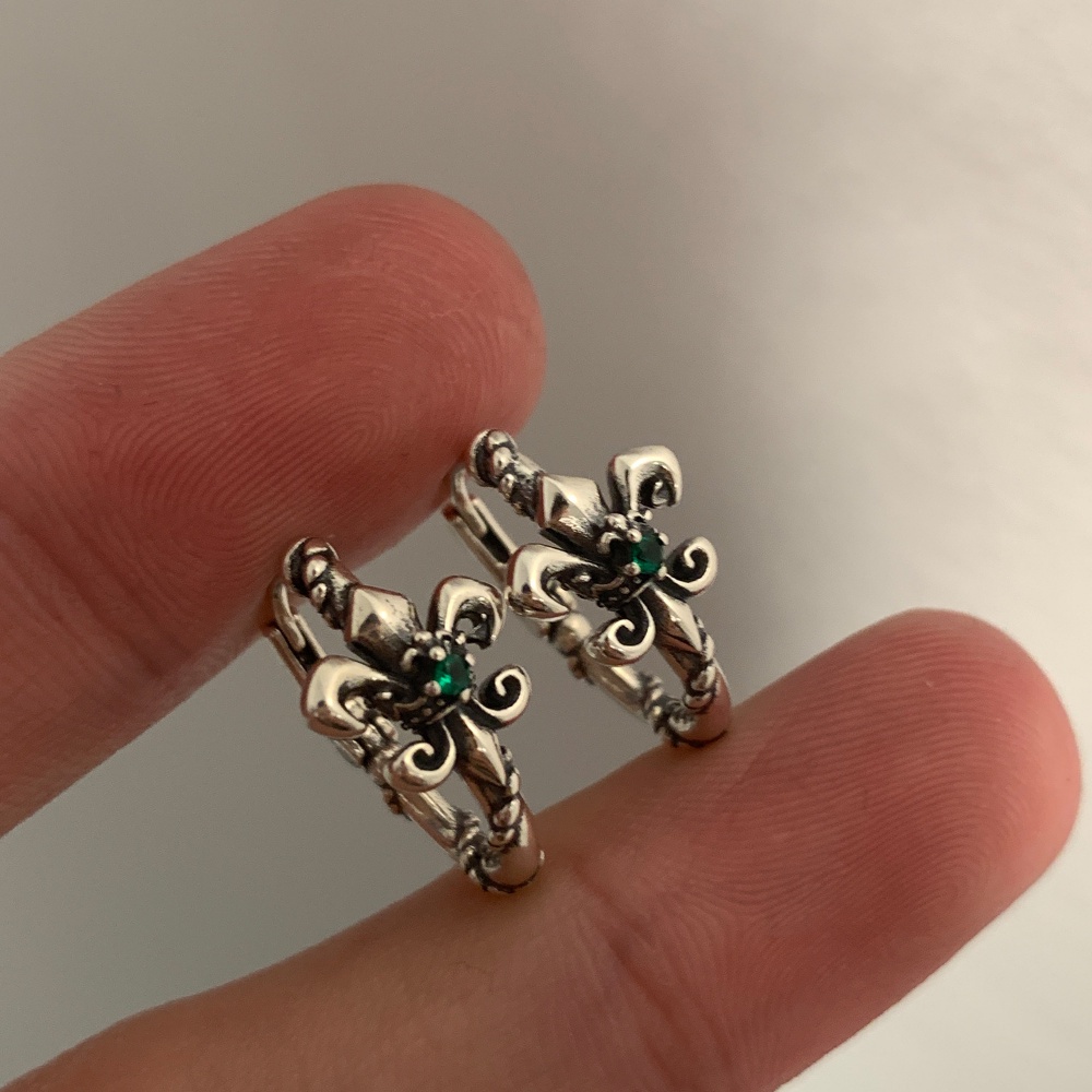 Bông Tai Kim Loại Đính Đá Zircon Phong Cách Hàn Quốc Cho Nam Nữ