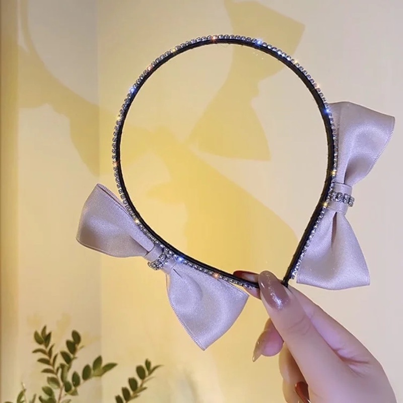 Cài Tóc Ruy Băng Lấp Lánh Thanh Lịch Phong Cách Hàn Quốc Cho Nữ