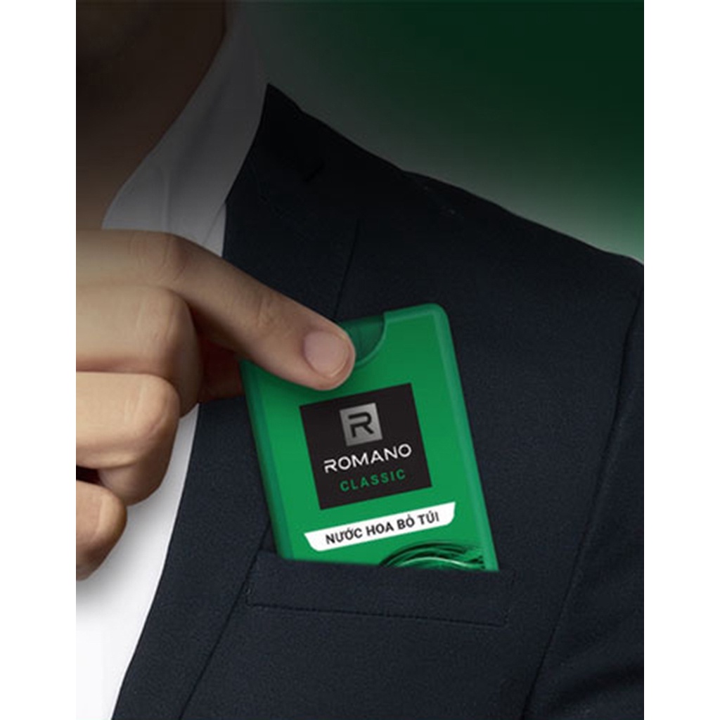 Combo mini Romano Classic gồm nước hoa 18ml+ 1 chai dầu gội 60 g