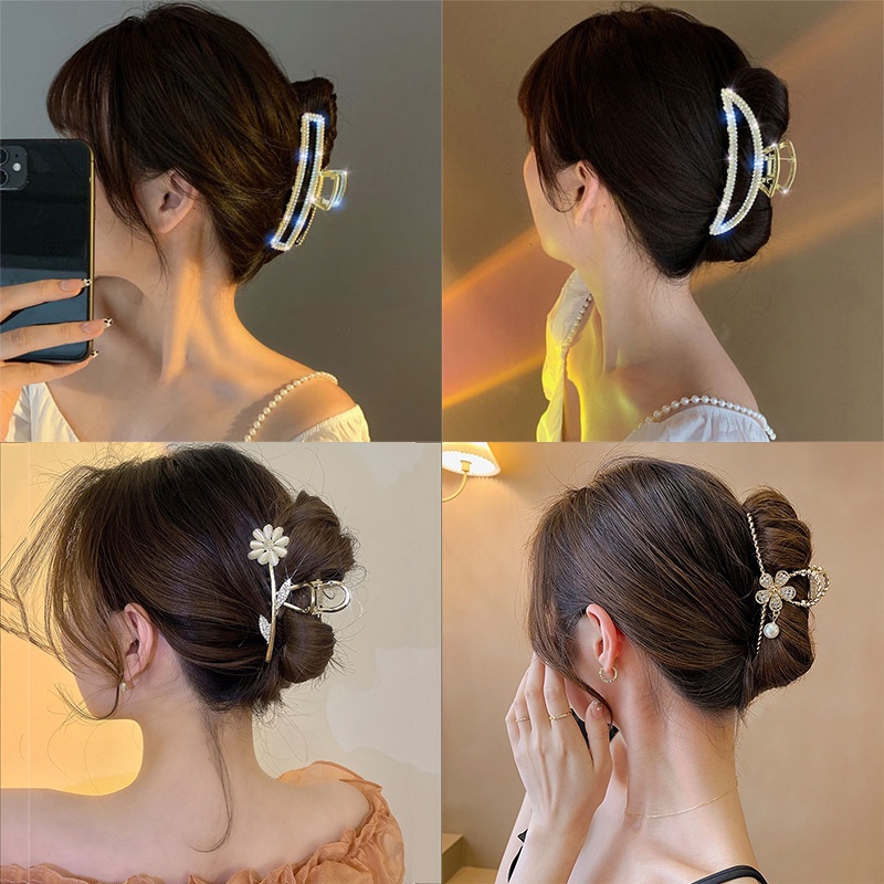 Kẹp Tóc Cá Mập Bằng Kim Loại Cao Cấp Phong Cách Hàn Quốc Mới Cho Nữ