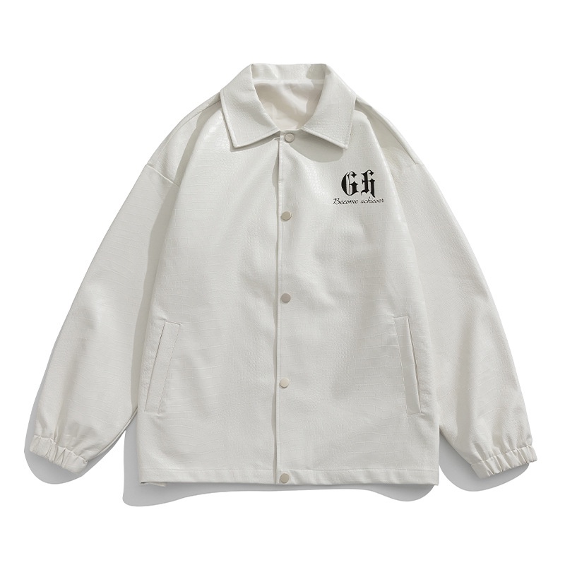 Áo khoác da pu phong cách unisex, áo khoác bomber vảy cá sấu phong cách hàn quốc