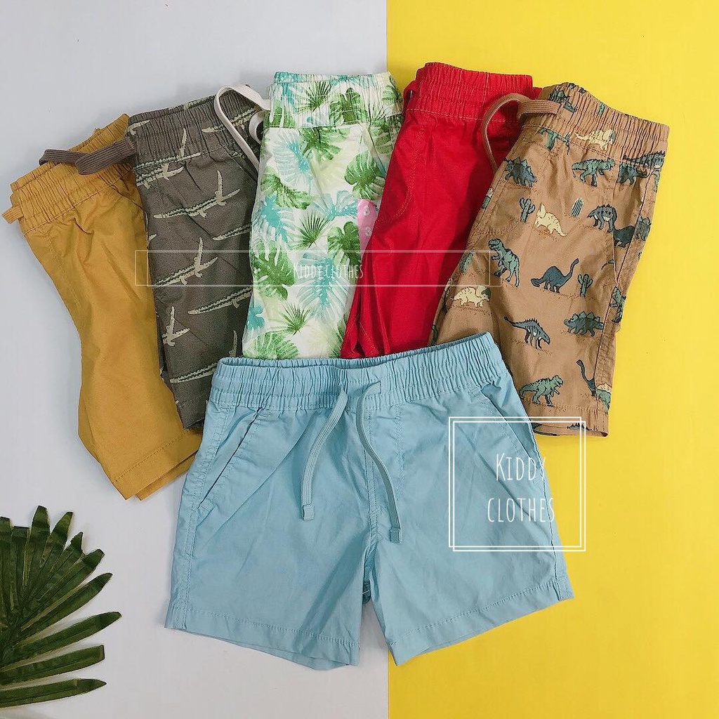 Quần kaki bé trai lưng thun hàng xuất dư xịn/Quần short kaki bé trai dây rút phom to nhiều màu