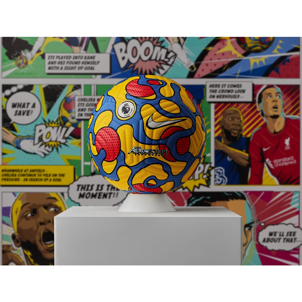 Quả Banh Bóng Đá Nike Aerow Sculpt - Bóng Đúc Cao Cấp Loại 1 - Vàng Xanh Đỏ - Tặng Đầu Kim Bơm