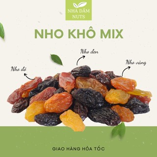 Nho khô mix nho khô chile sấy chua ngọt không đường hộp cao cấp 500g