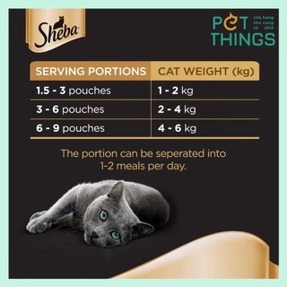 Sheba gói cho mèo 70g Pate thịt nấu kèm nước sốt cho mèo con, mèo trưởng thành