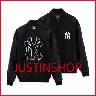Áo khoác bomber mlb ny dây kéo, áo khoác varsity nam nữ unisex - justinshop