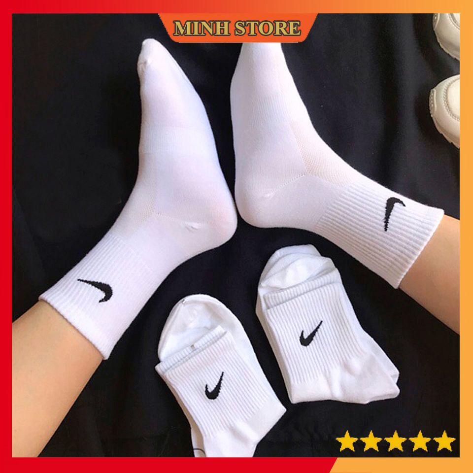 TẤT NIKE CAO CỔ THỂ THAO NAM NỮ, VỚ THỂ THAO NAM NỮ ĐEN TRẮNG KHỬ MÙI TỐT TAT02 TAT03 - MINHSTORE66