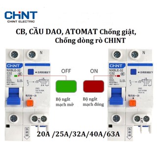 CB /Aptomat /Cầu dao chống giật , chống rò điện , dòng rò và bảo vệ quá tải NXBLE-32  CHINT từ 10A đến 63A